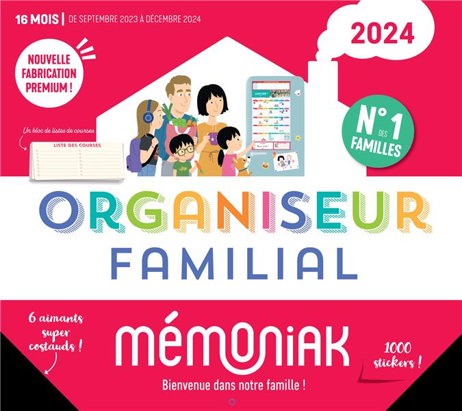 ORGANISEUR FAMILIAL MEMONIAK 2024, CALENDRIER ORGANISATION