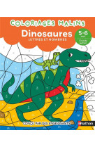 Coloriages malins - les dinosaures lettres et nombres - 5-6 ans gs
